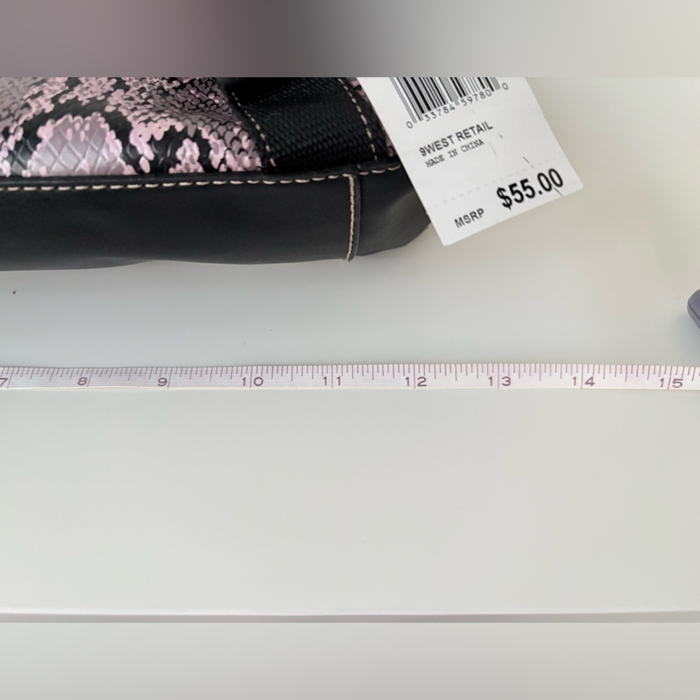 NWT Nine West Pink & black Snakeskin Purse Vintage Y2K spacious various pockets - Picture 15 of 15